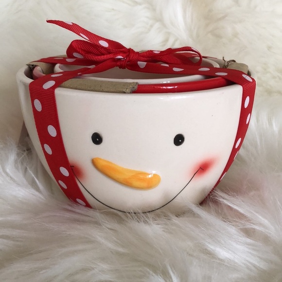 Dining Snowman Snowflake Nesting Bowl Set Poshmark